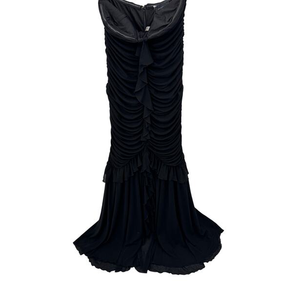 MAJORELLE Giules Gown Dress Black Ruffled Overlay Size Medium NEW NWT - Picture 7 of 11